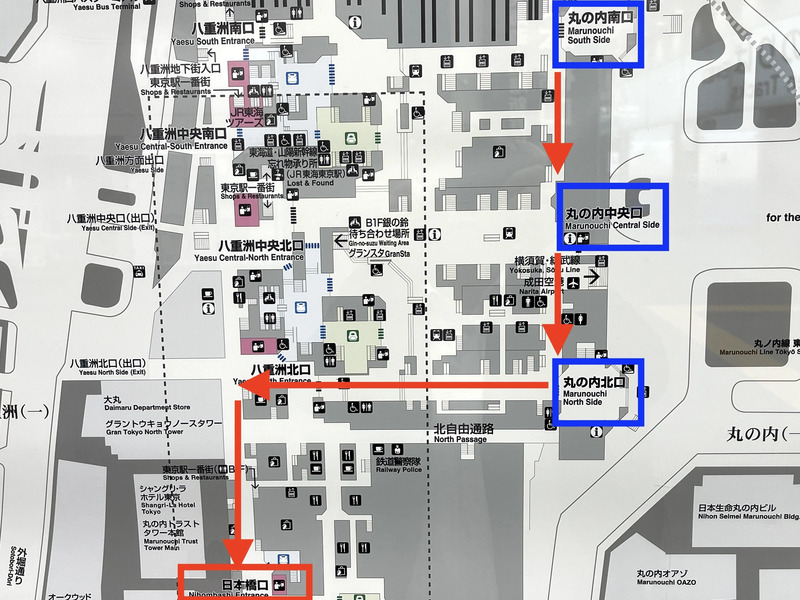 近鉄日本橋駅：わかりやすい構内図を作成、待ち合わせ場所2ヶ所も詳説！ | 関西の駅ガイド