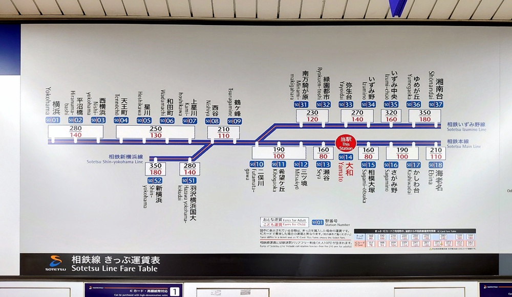 相鉄本線 地図上の路線図と駅一覧 (相模鉄道)