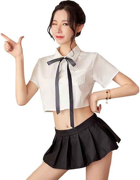 新品】＊6903(グレー）セクシーJKコスプレ エロかわセーラー服 4点セット JKコスチューム エロ可愛い