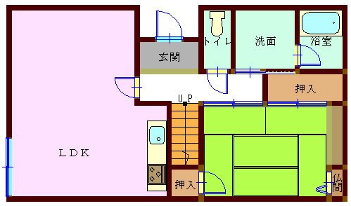 SUUMO】西牟田 2LDK 2階(イースマイルJR久留米店(株)スリーエイチ提供)／福岡県八女郡広川町大字川上／西牟田駅の賃貸・部屋探し情報（100378257136）